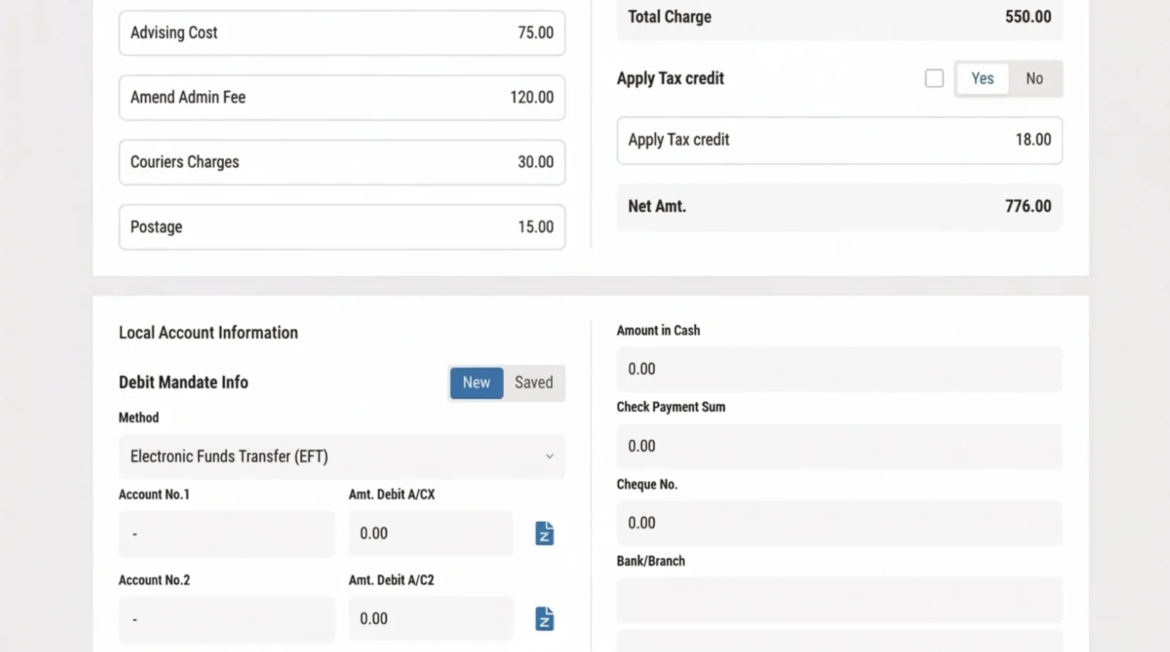Trade Finance Export Module