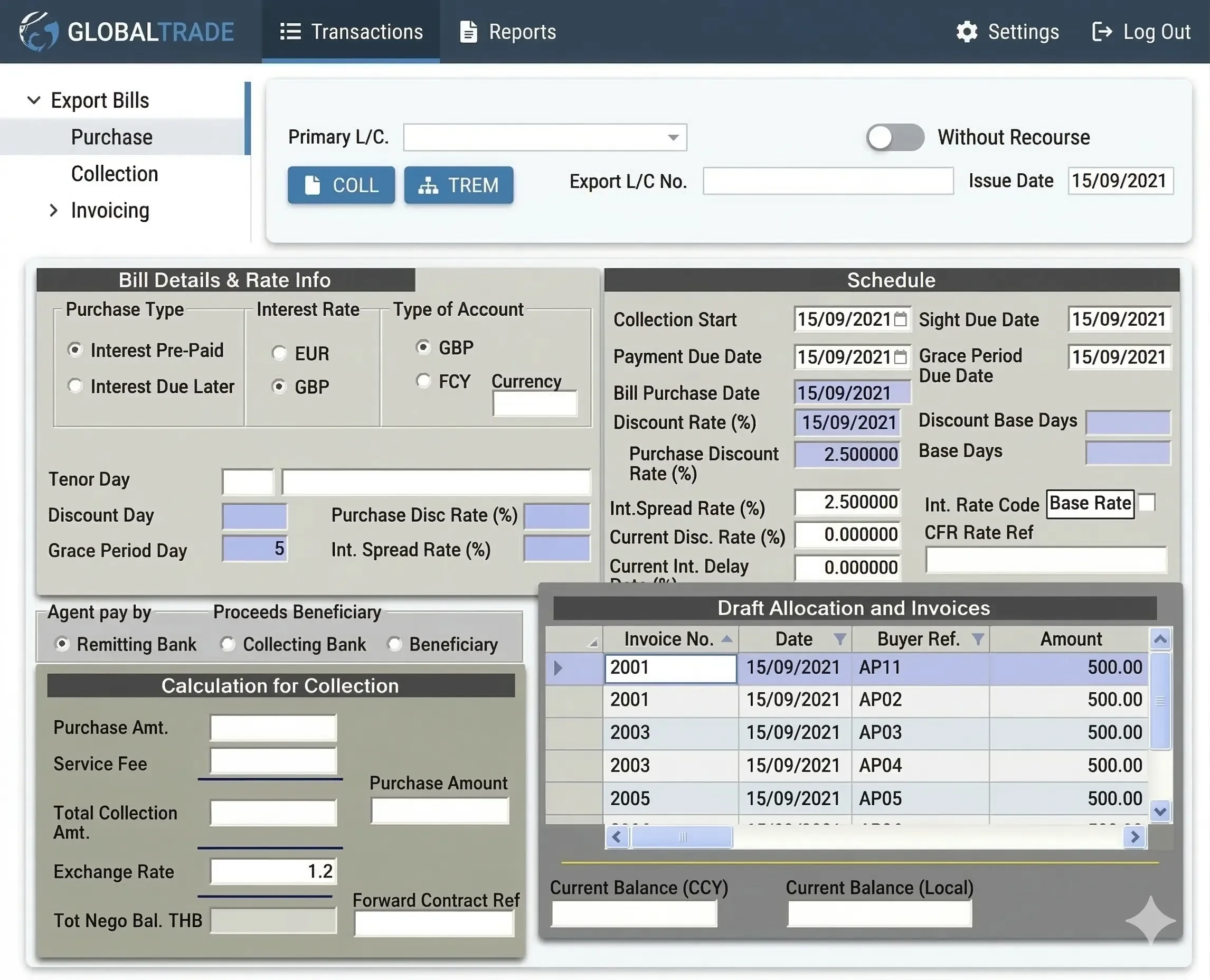 Legacy System Screen 1